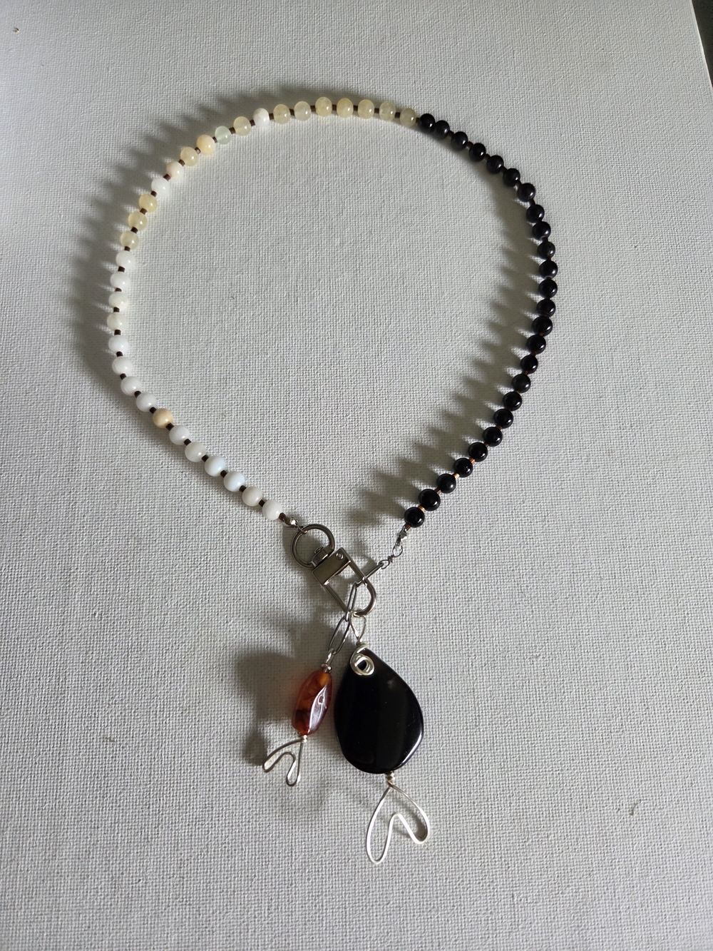 Wire-wrapped Agate And Carnelian Fish